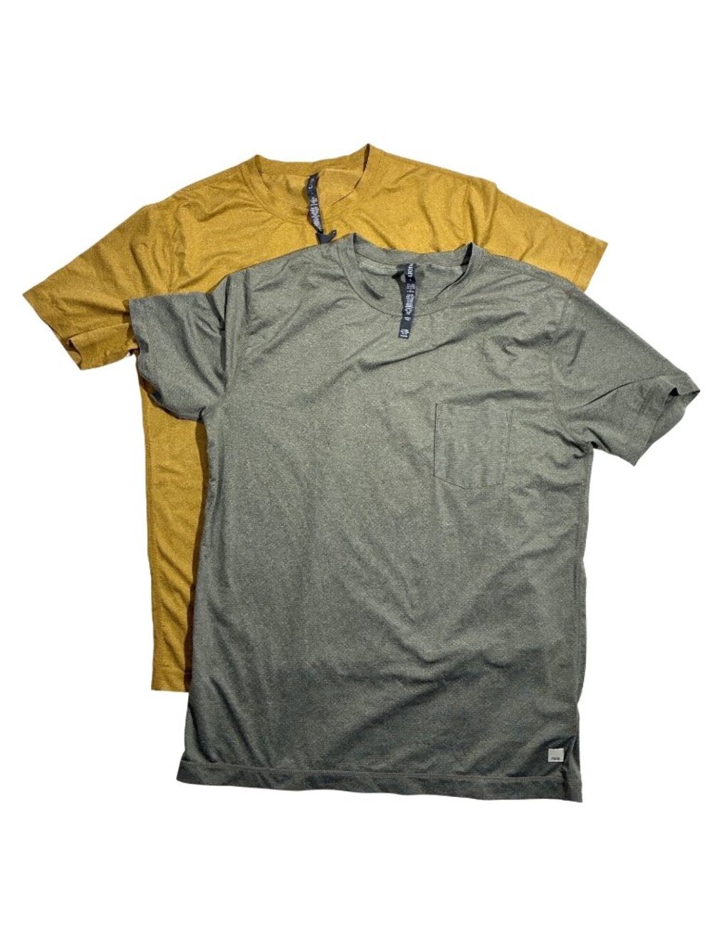 Vuori Mens Tradewind Performance Tee bundle Sage Green Gold Athletic Fit size L